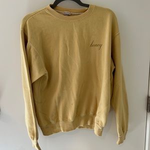BRANDY MELVILLE Yellow Crewneck Sweater